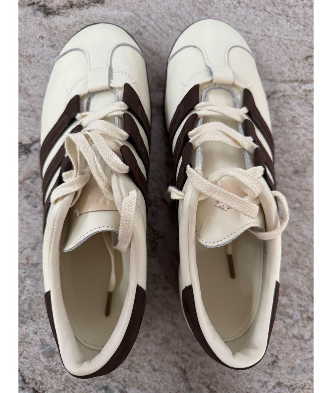 ADIDAS Бежевые кожаные низкие кроссовки / кеды, фото 3