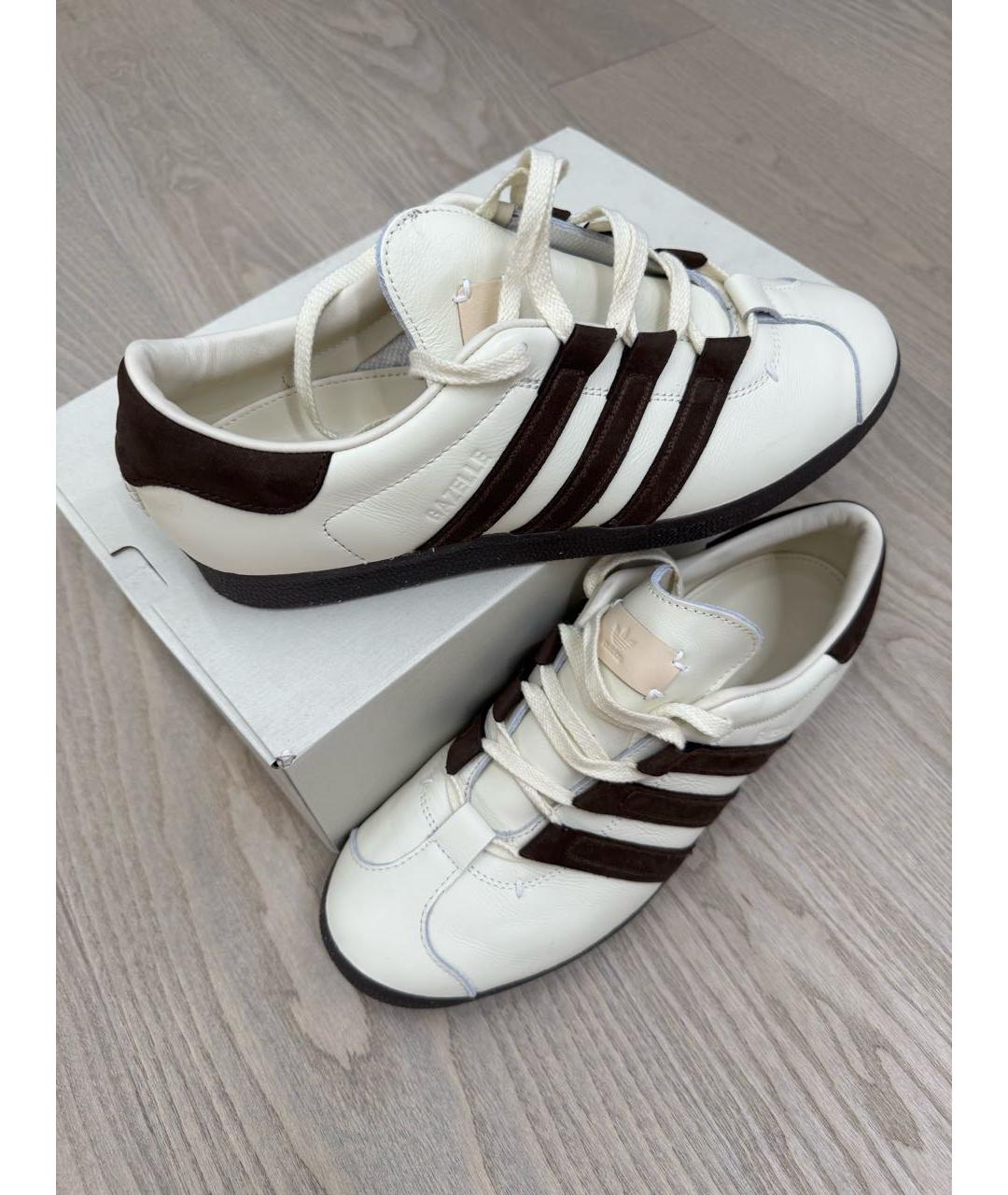 ADIDAS Бежевые кожаные низкие кроссовки / кеды, фото 5