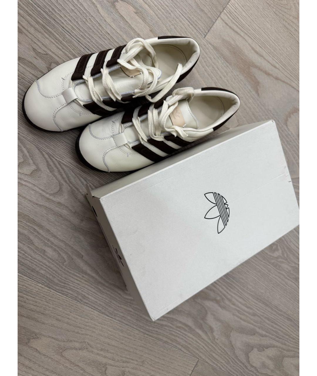 ADIDAS Бежевые кожаные низкие кроссовки / кеды, фото 6