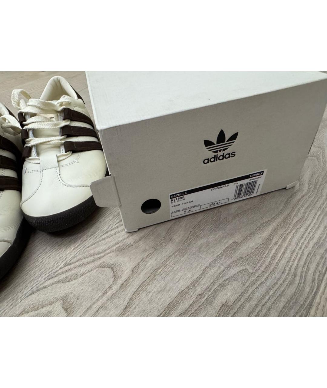 ADIDAS Бежевые кожаные низкие кроссовки / кеды, фото 7