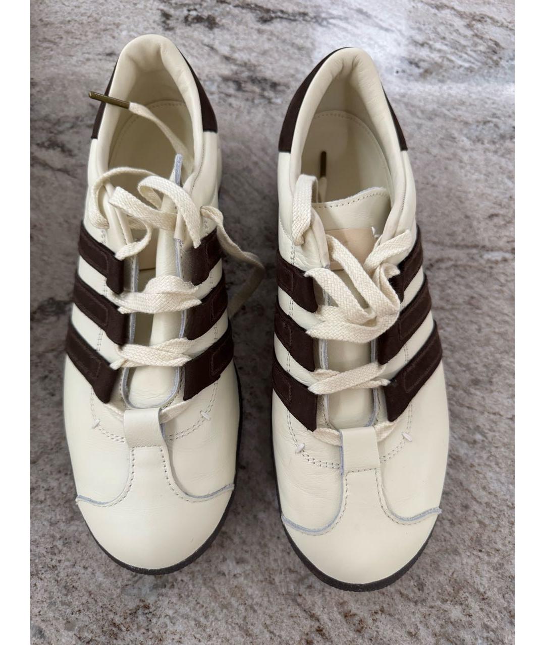 ADIDAS Бежевые кожаные низкие кроссовки / кеды, фото 2