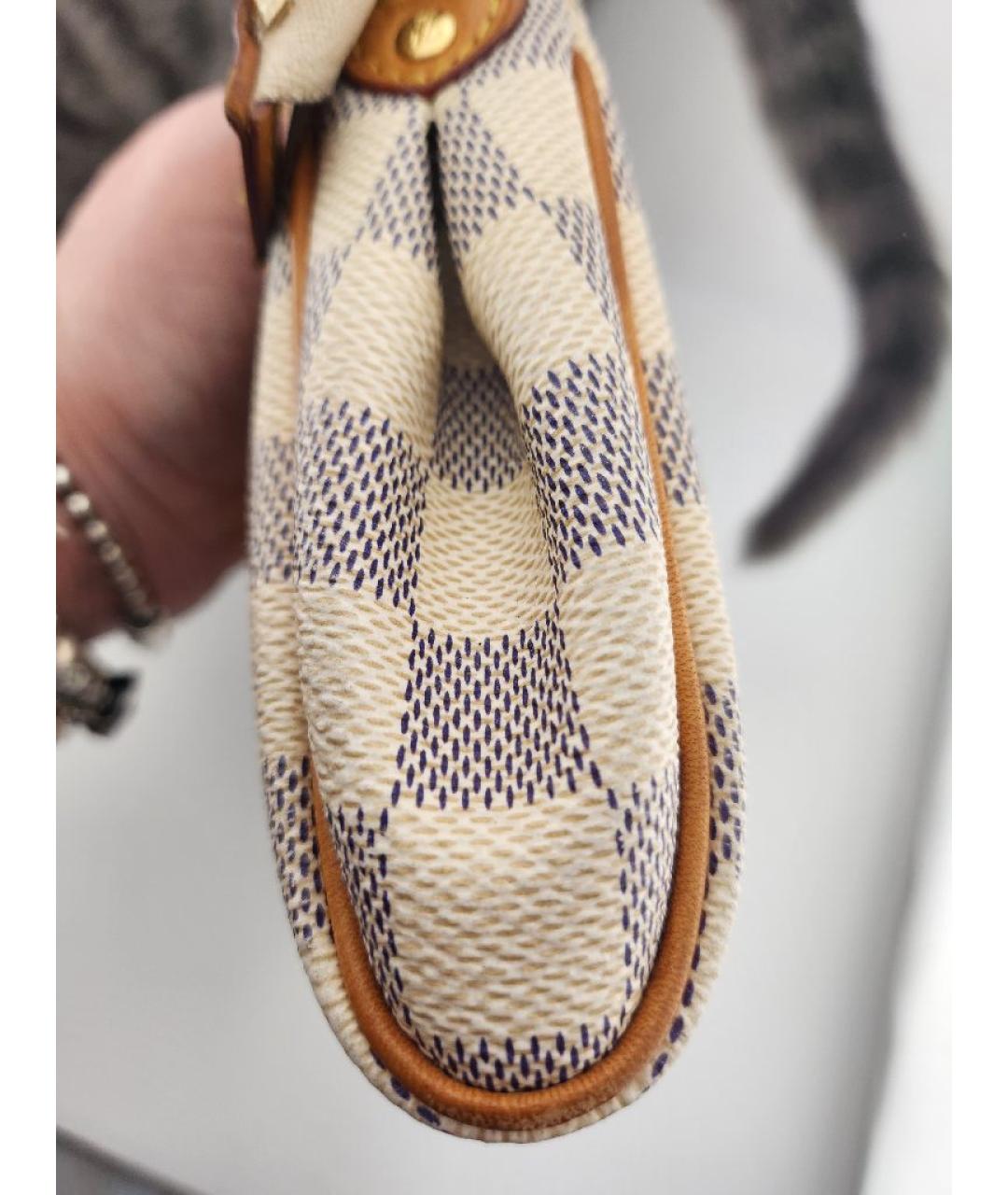 LOUIS VUITTON Белая кожаная сумка с короткими ручками, фото 6