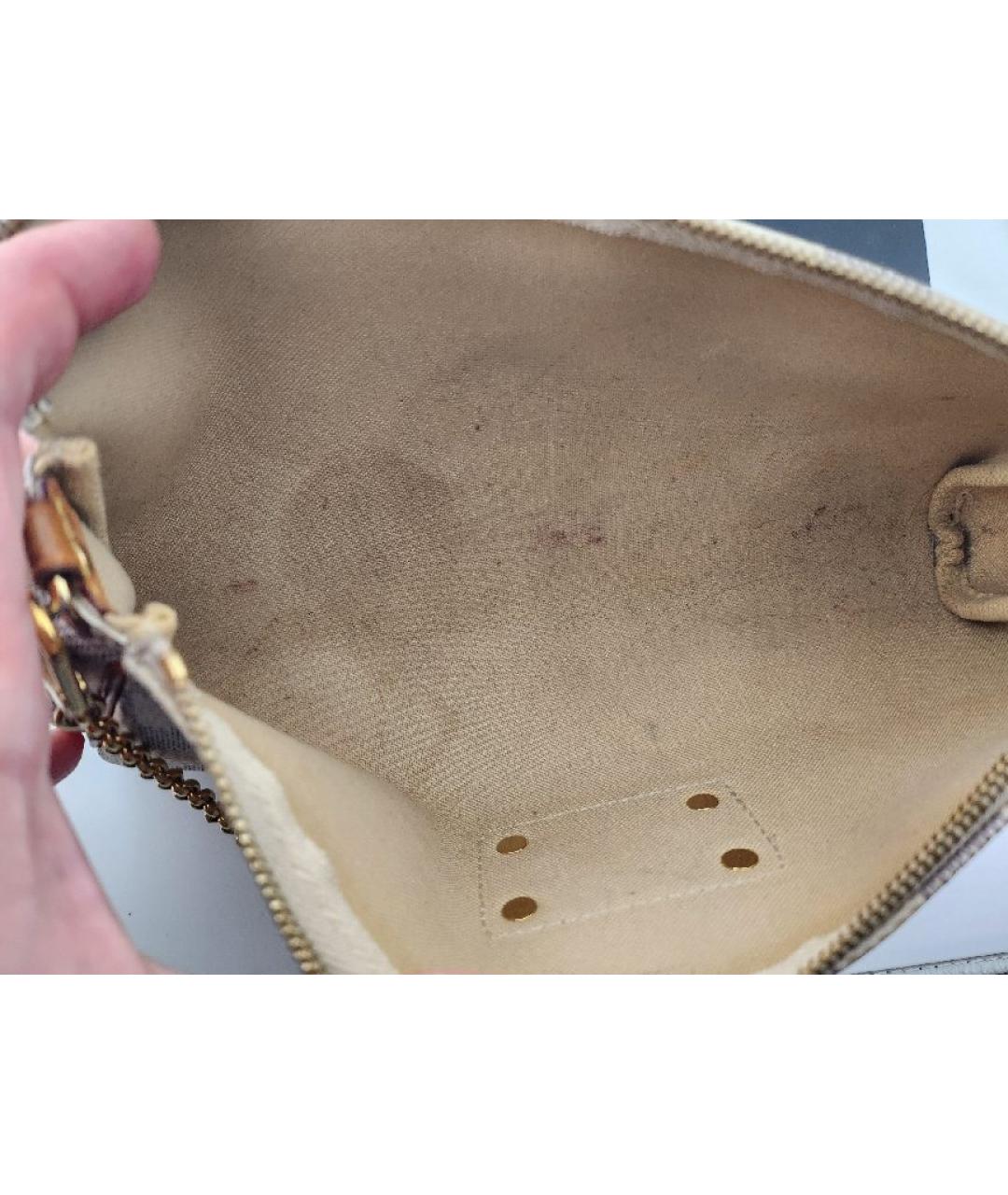 LOUIS VUITTON Белая кожаная сумка с короткими ручками, фото 4