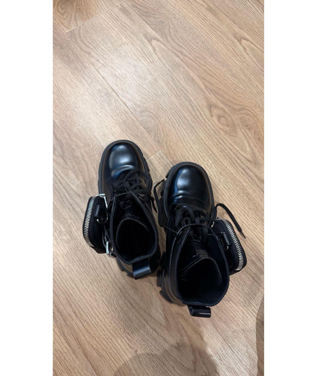 PRADA Черные кожаные ботинки, фото 3