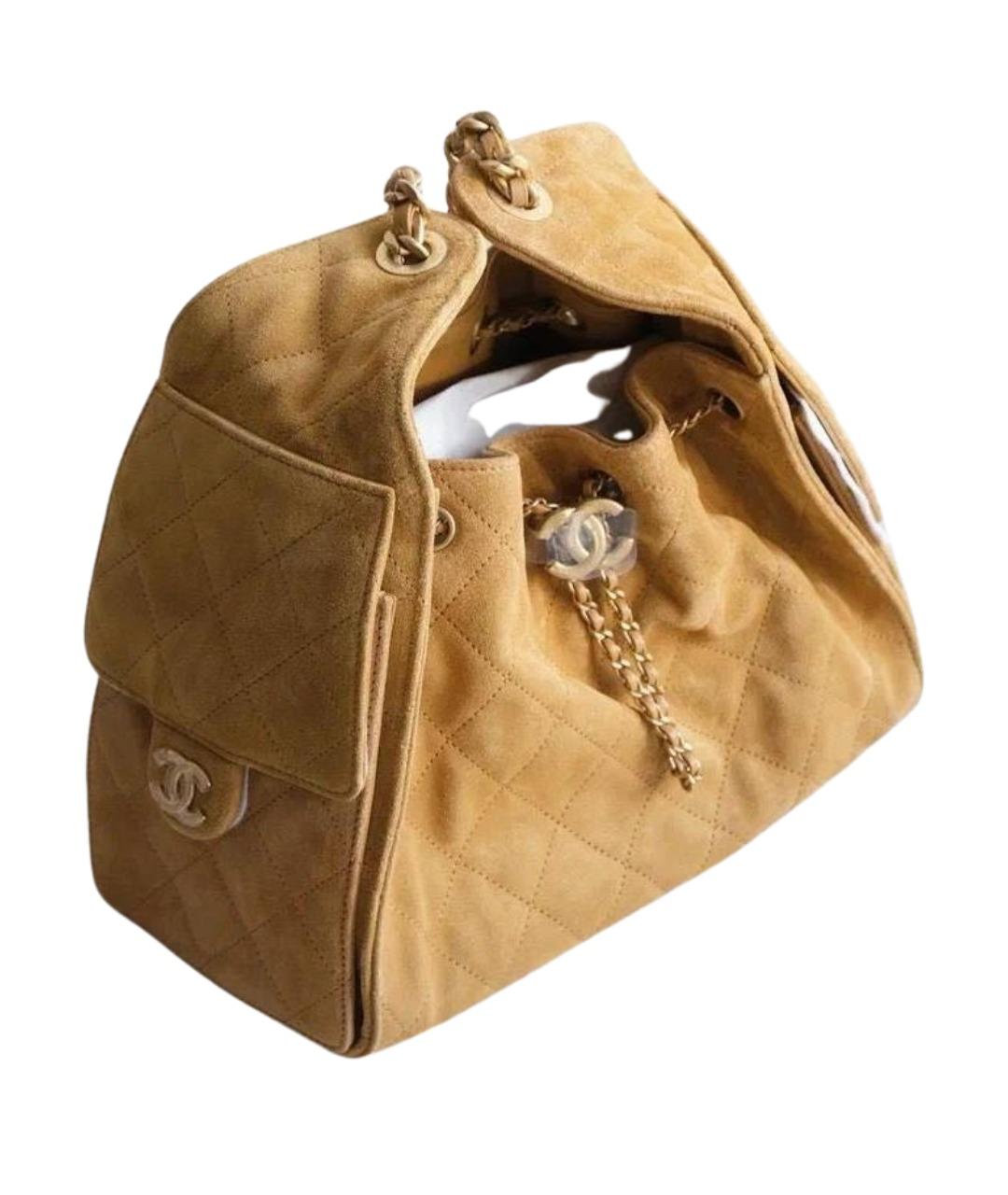 CHANEL Бежевая замшевая сумка тоут, фото 1