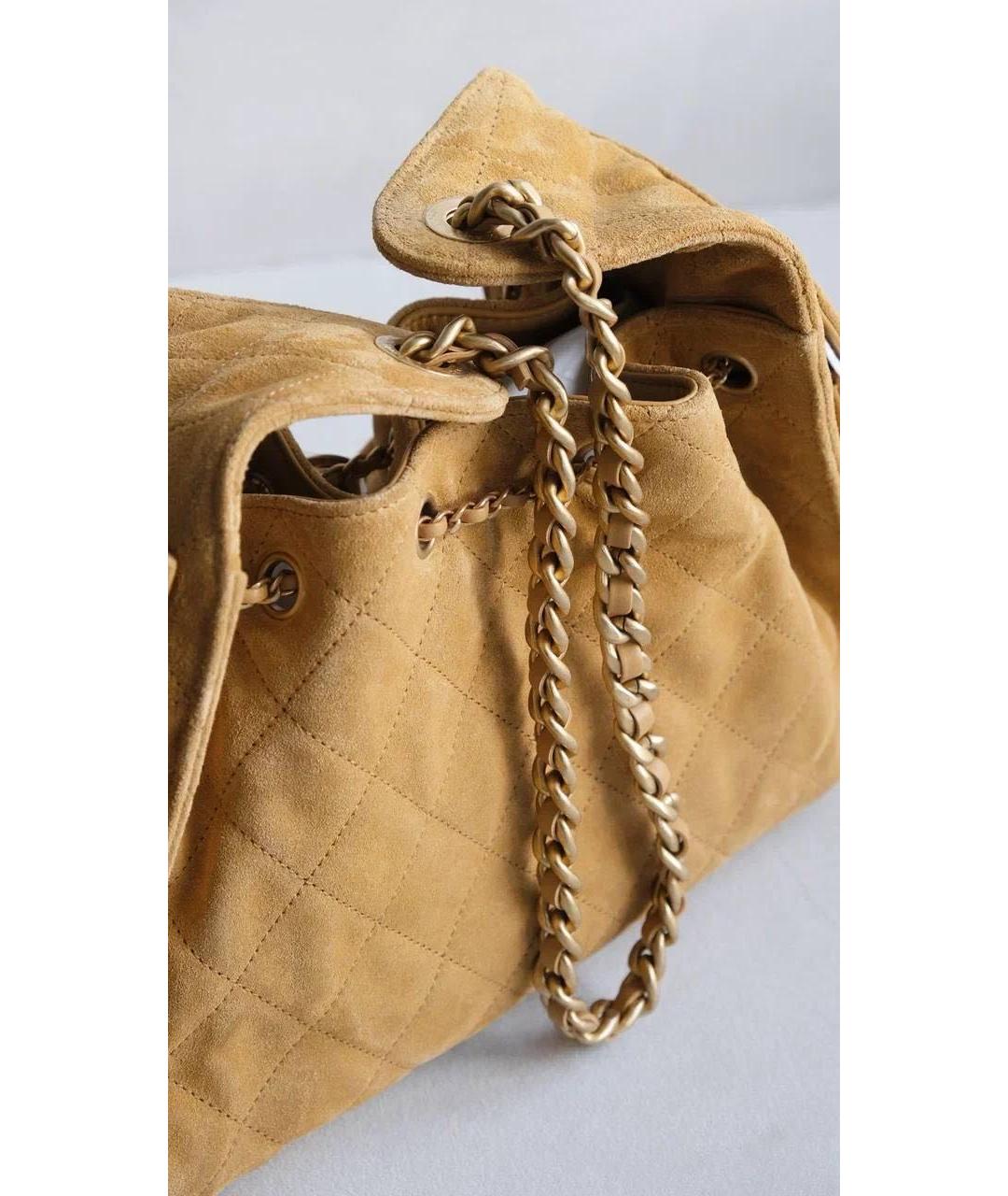 CHANEL Бежевая замшевая сумка тоут, фото 4