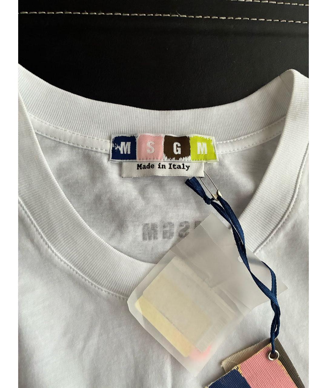 MSGM Белая хлопковая майка, фото 3