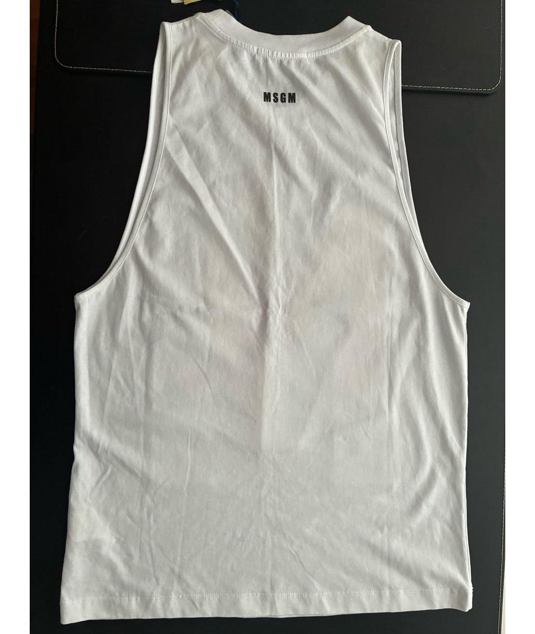 MSGM Белая хлопковая майка, фото 2
