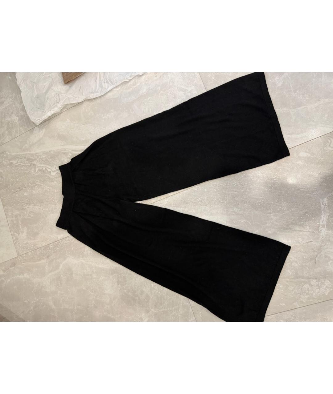 EXTREME CASHMERE Черные кашемировые брюки широкие, фото 6