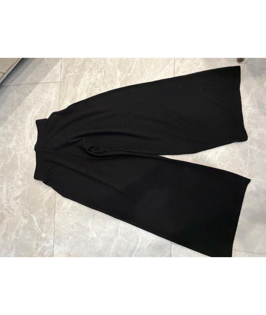EXTREME CASHMERE Черные кашемировые брюки широкие, фото 2