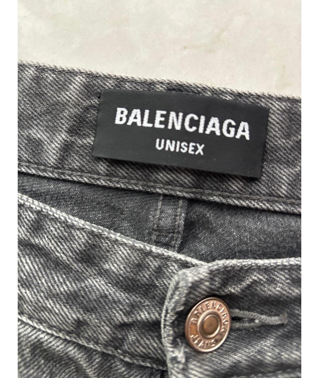 BALENCIAGA Серые хлопковые прямые джинсы, фото 5