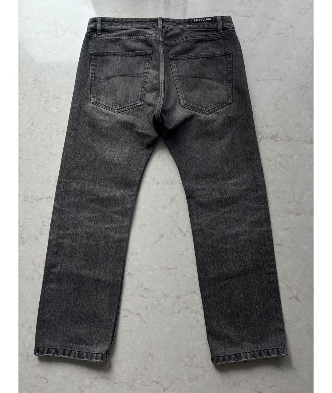 BALENCIAGA Серые хлопковые прямые джинсы, фото 2