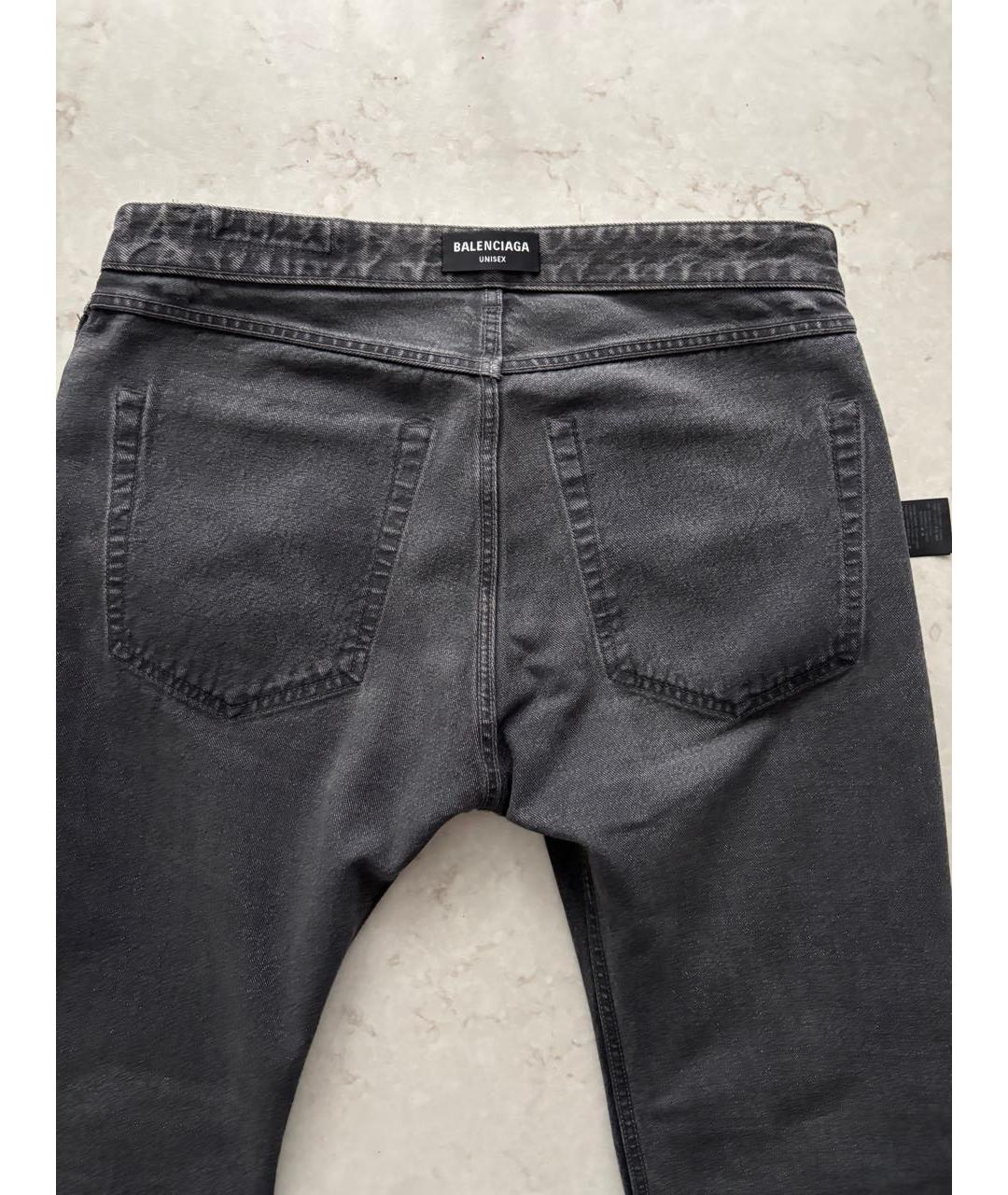 BALENCIAGA Серые хлопковые прямые джинсы, фото 3