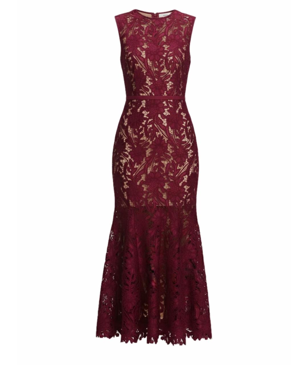 SELF-PORTRAIT Бордовое полиамидовое коктейльное платье, фото 1