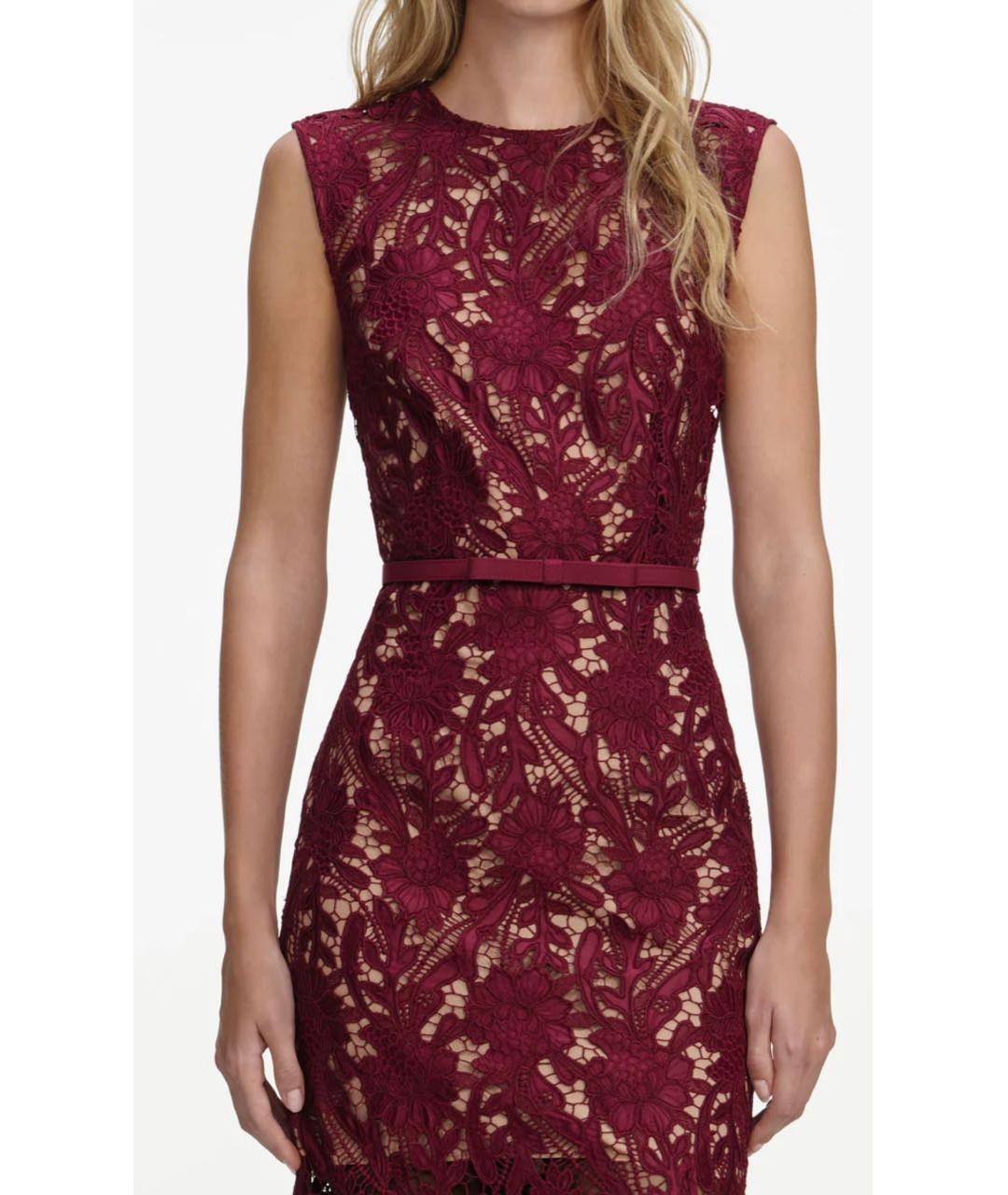 SELF-PORTRAIT Бордовое полиамидовое коктейльное платье, фото 3