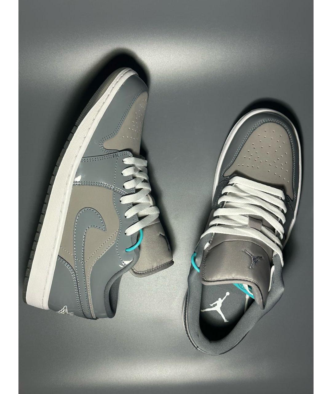 JORDAN Антрацитовые нубуковые низкие кроссовки / кеды, фото 8