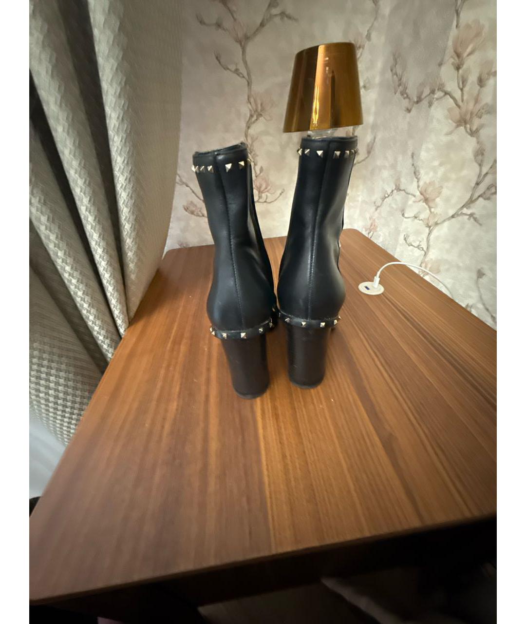 VALENTINO Черные кожаные полусапоги, фото 4