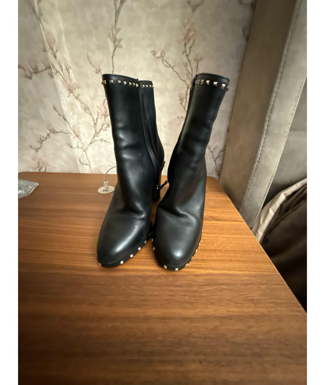 VALENTINO Черные кожаные полусапоги, фото 2