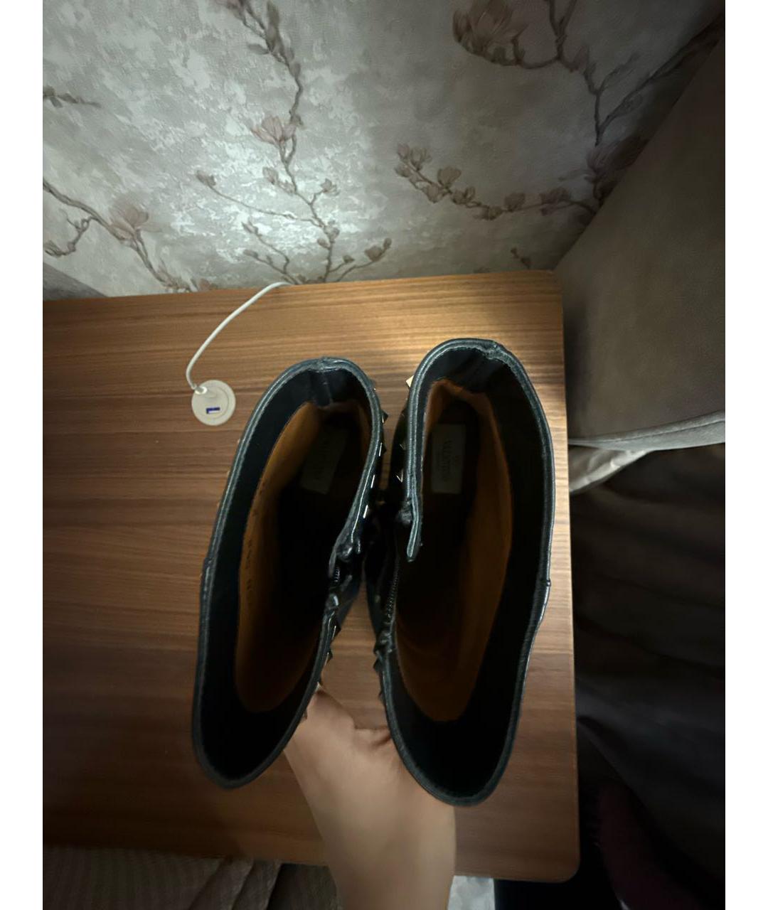 VALENTINO Черные кожаные полусапоги, фото 3