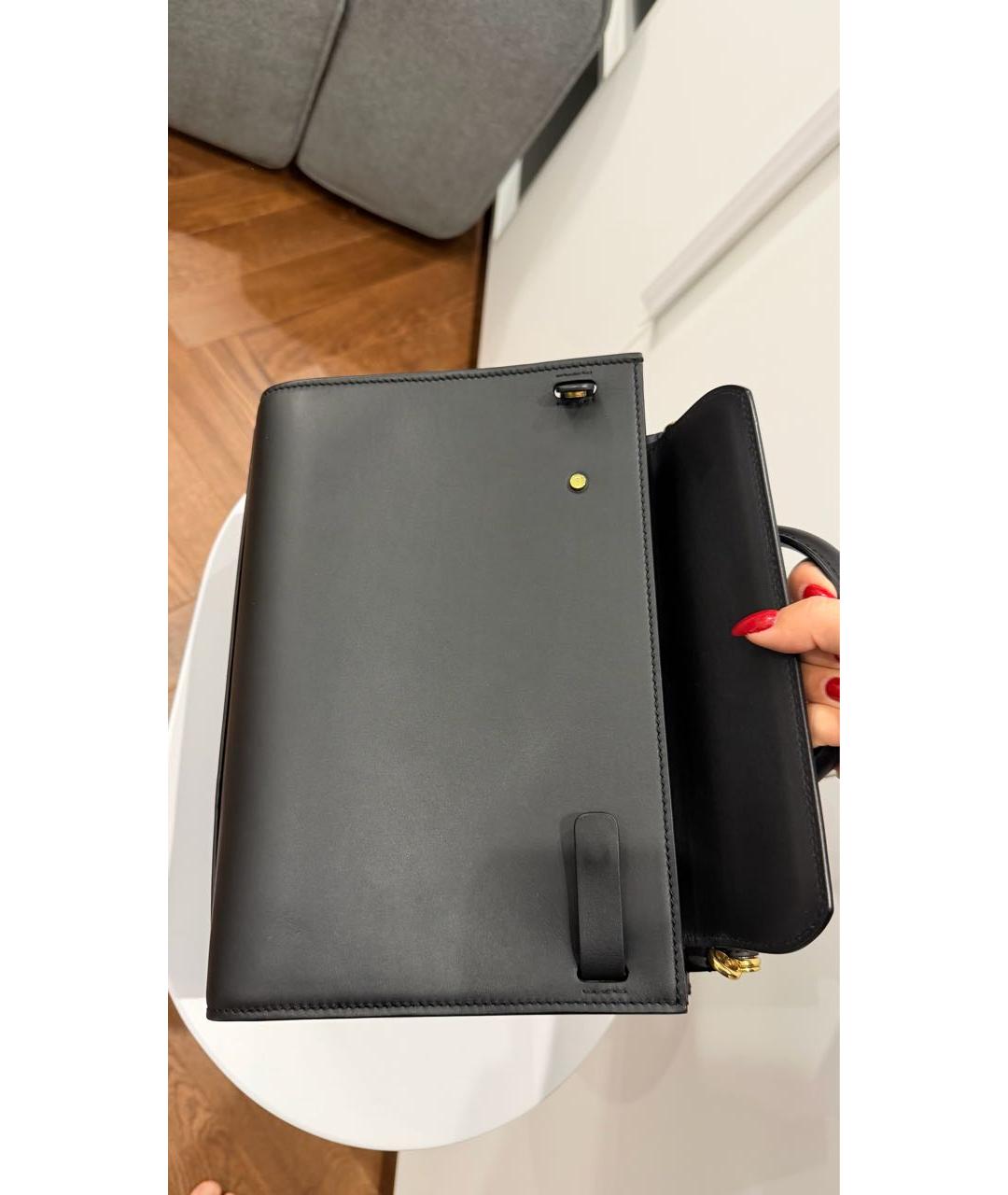 DOLCE&GABBANA Черная кожаная сумка с короткими ручками, фото 6