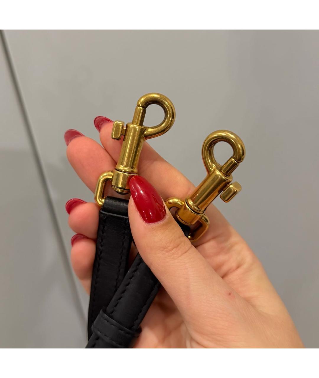 DOLCE&GABBANA Черная кожаная сумка с короткими ручками, фото 5