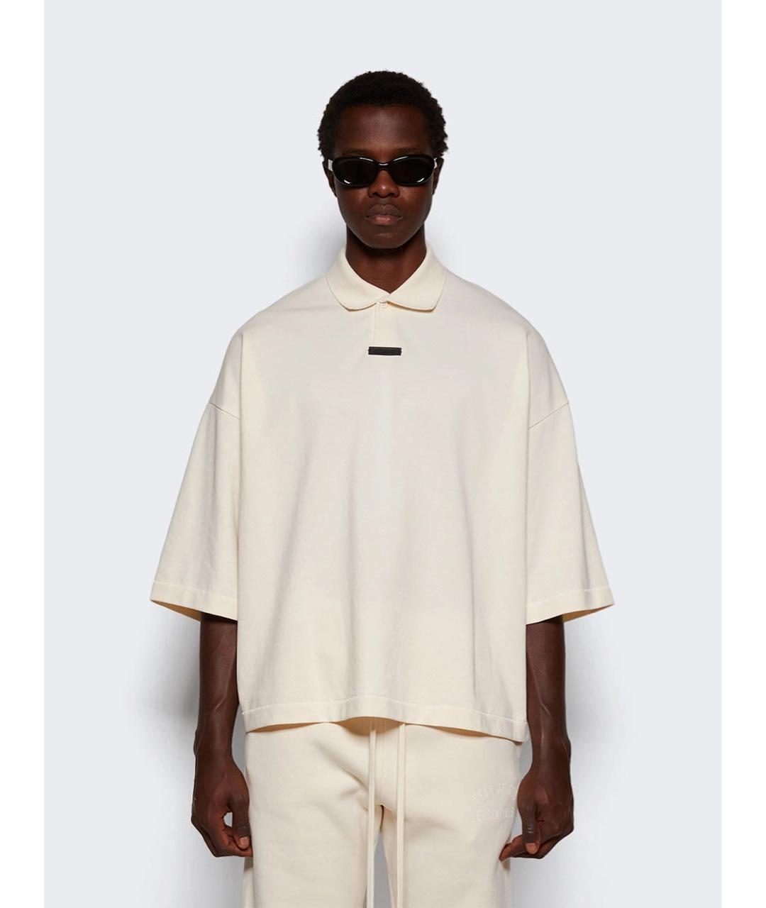 FEAR OF GOD ESSENTIALS Белое хлопковое поло с коротким рукавом, фото 3