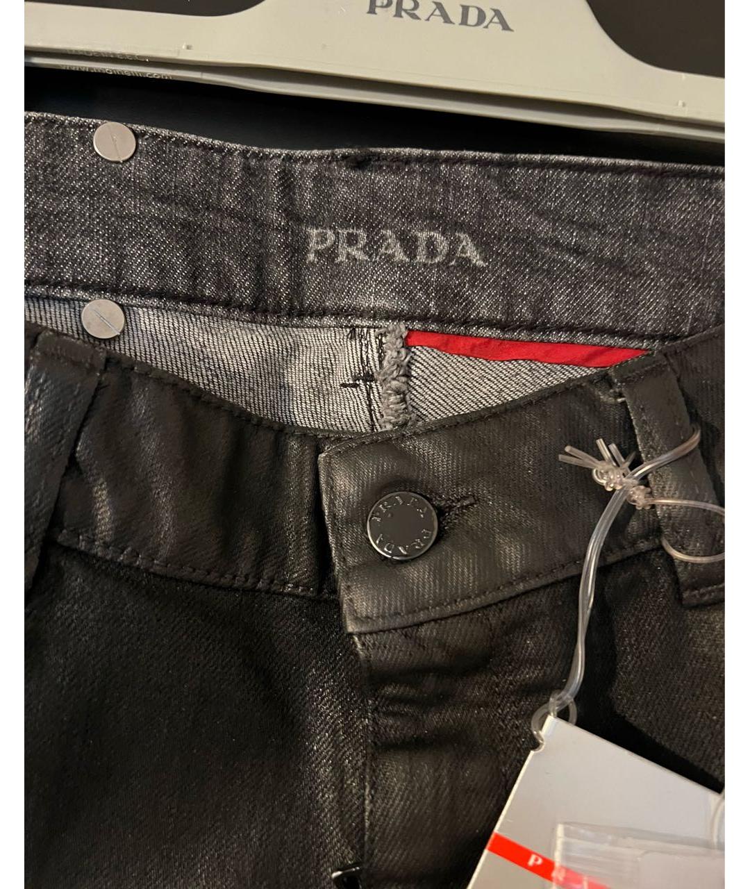 PRADA Черные деним шорты, фото 5