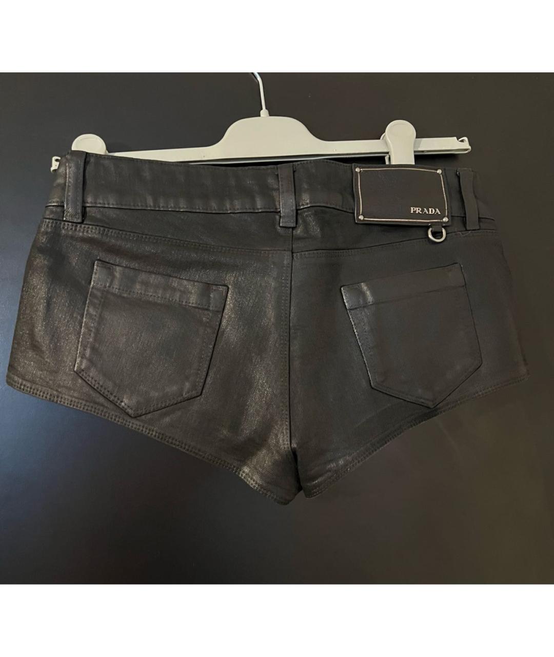 PRADA Черные деним шорты, фото 2