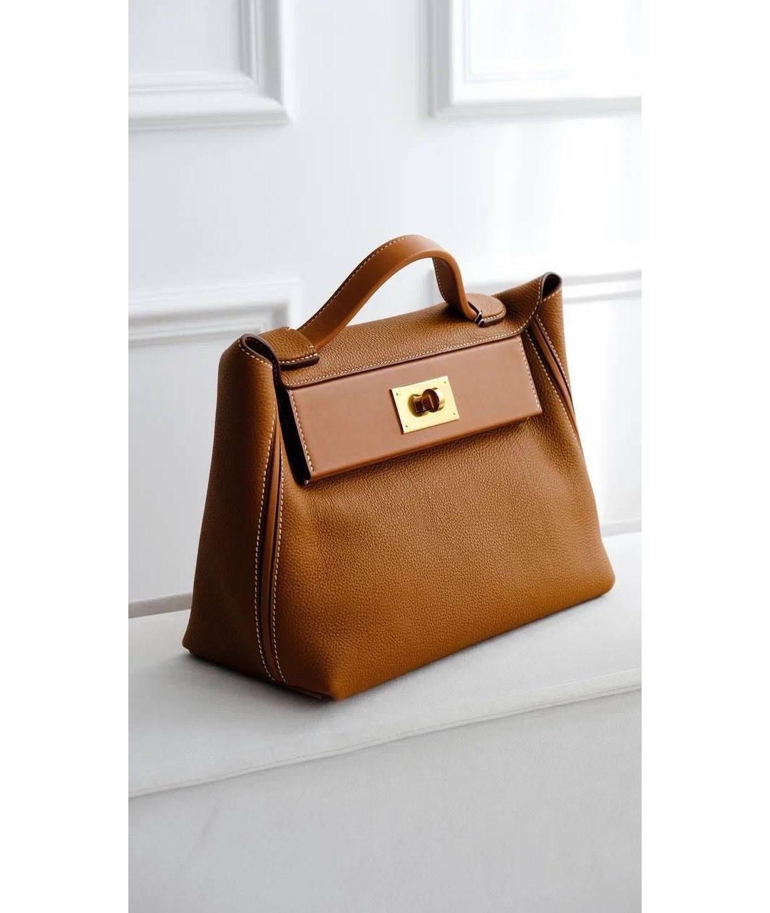 HERMES Коричневая кожаная сумка через плечо, фото 2