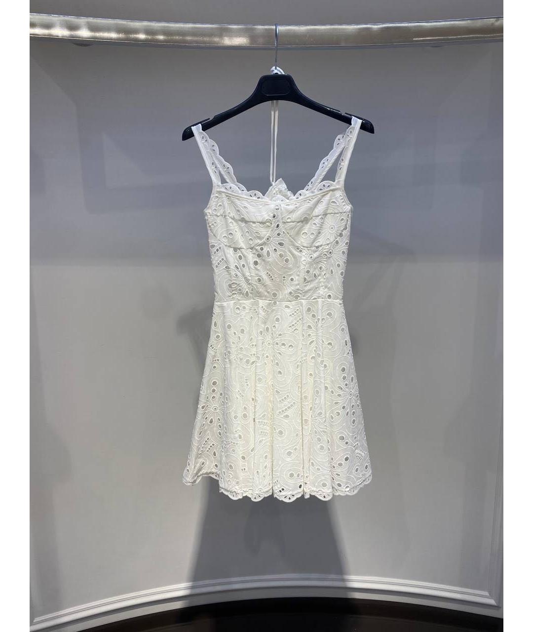 CHARO RUIZ Белое хлопковое повседневное платье, фото 3