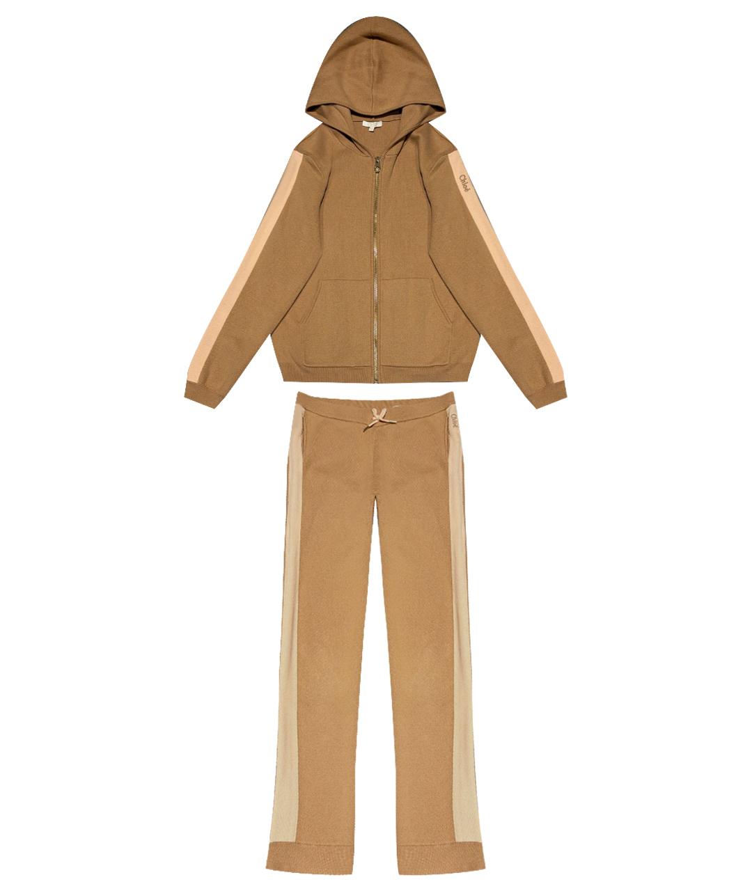 CHLOE Бежевый хлопковый костюм с брюками, фото 1