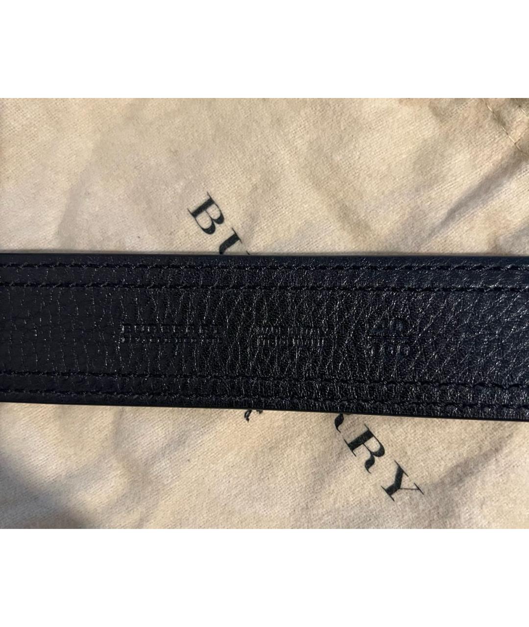 BURBERRY Черный кожаный ремень, фото 3