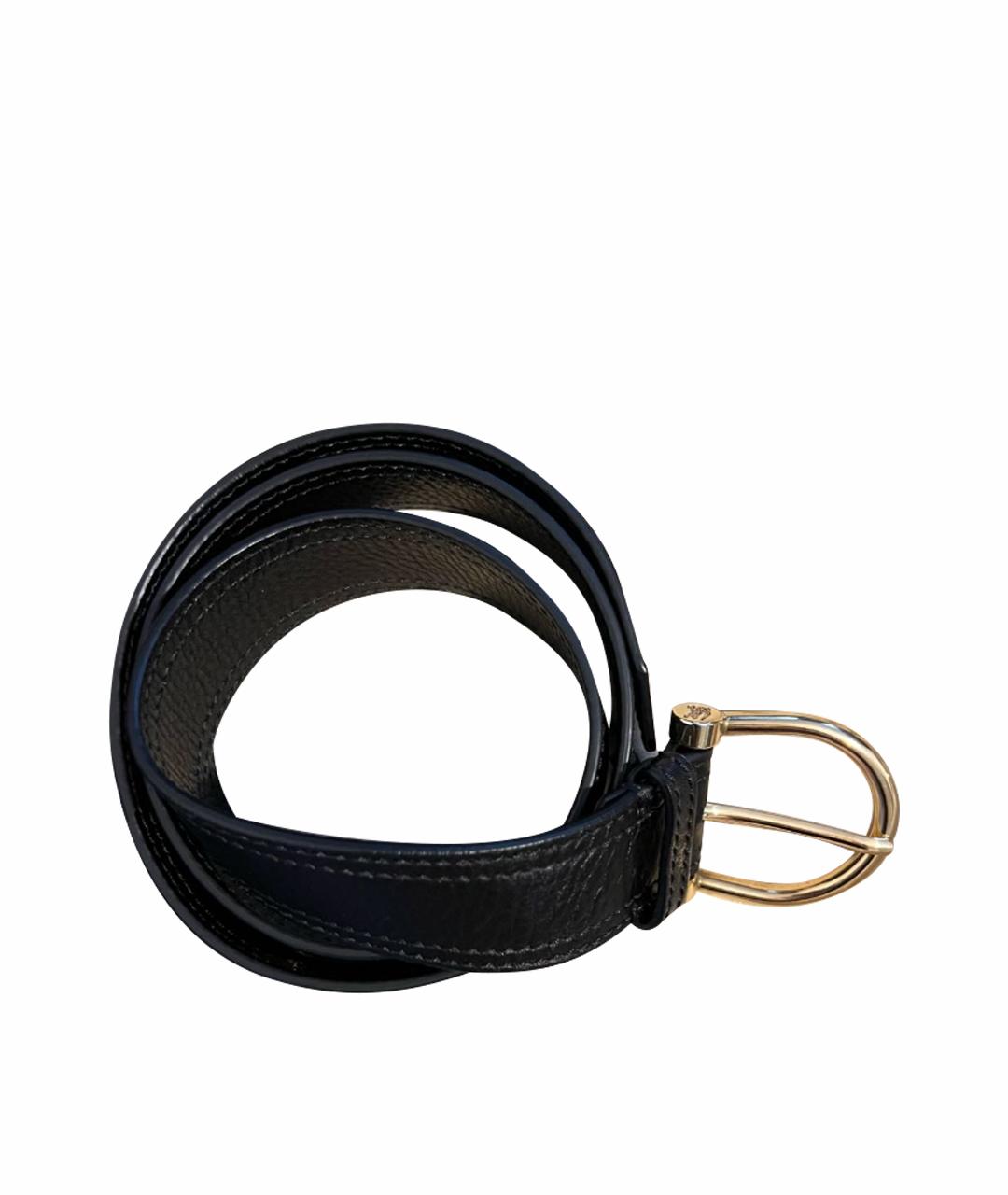 BURBERRY Черный кожаный ремень, фото 1