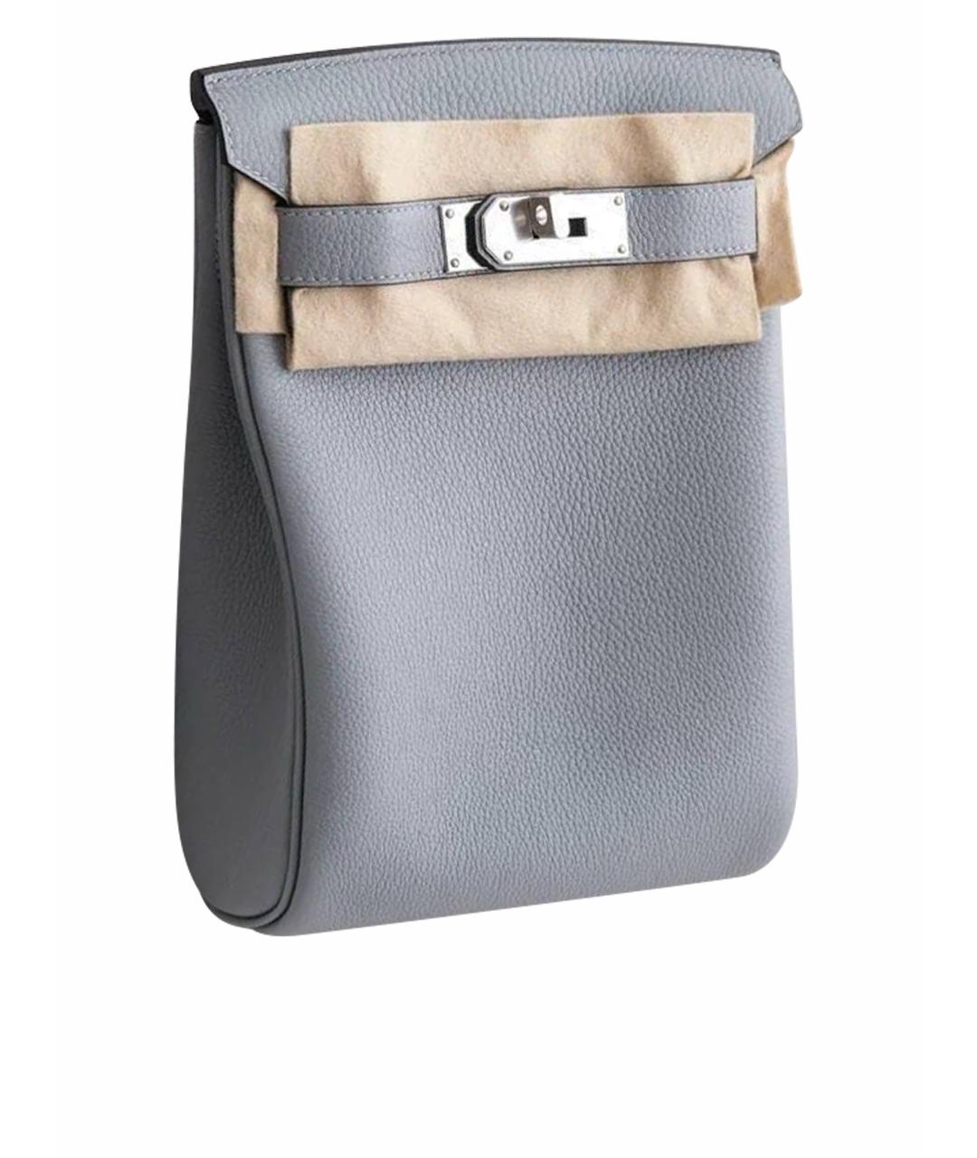 HERMES Голубая кожаная сумка на плечо, фото 1