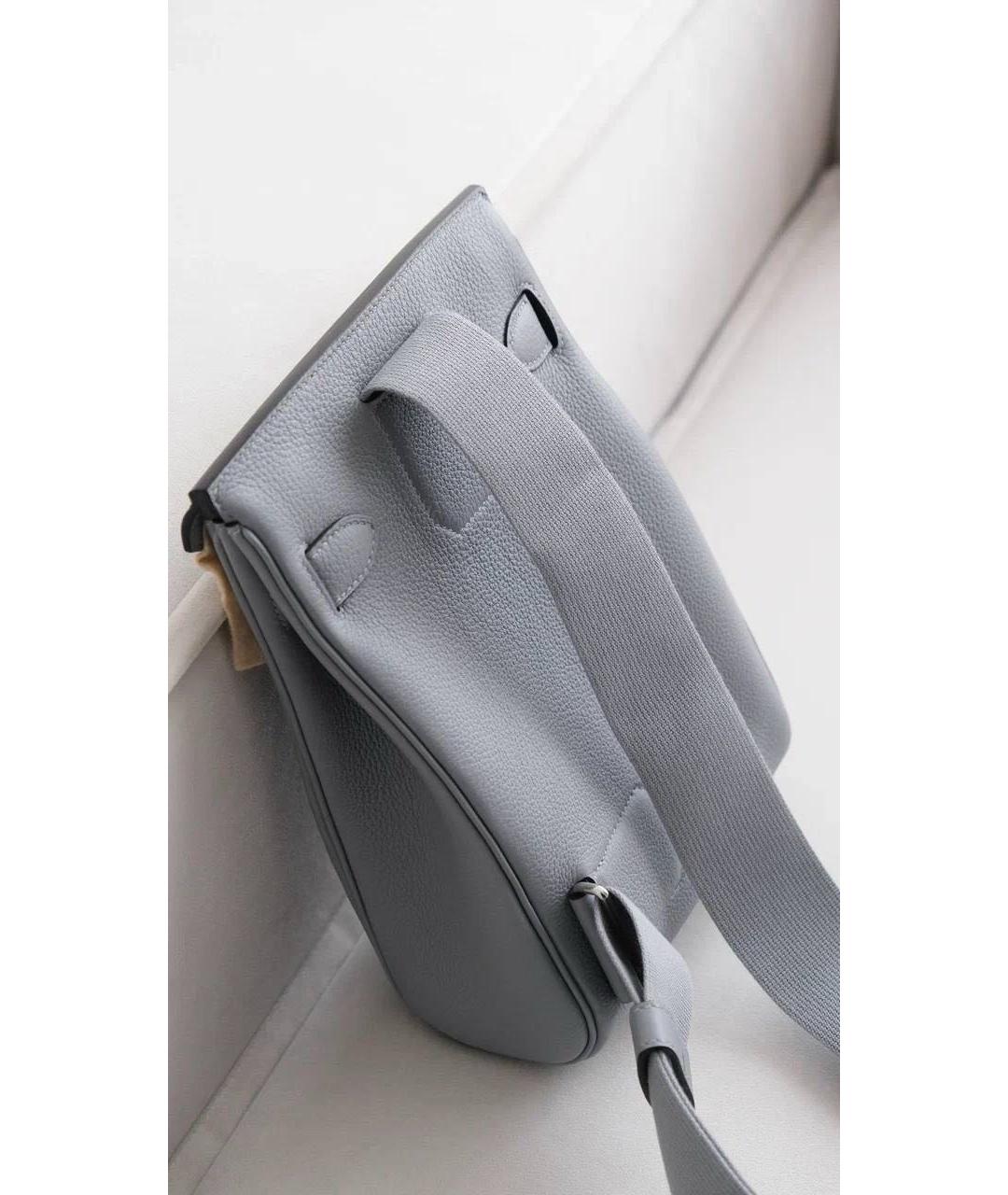 HERMES Голубая кожаная сумка на плечо, фото 3