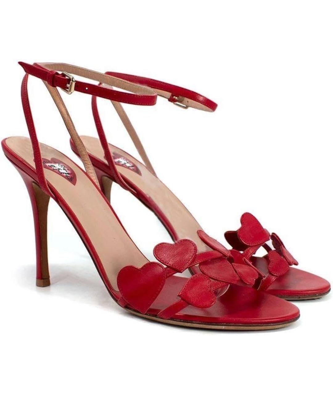 VALENTINO Красные кожаные туфли, фото 3