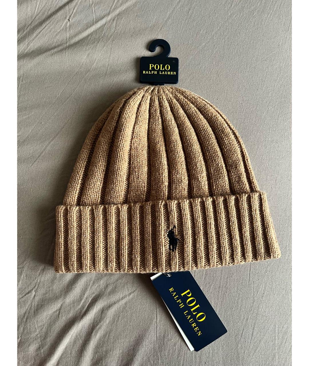 POLO RALPH LAUREN Бежевая шерстяная шапка, фото 5