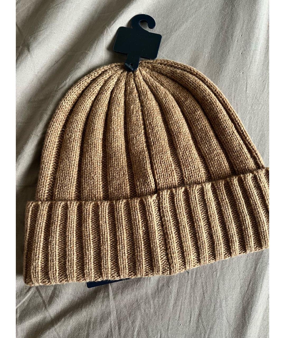 POLO RALPH LAUREN Бежевая шерстяная шапка, фото 2