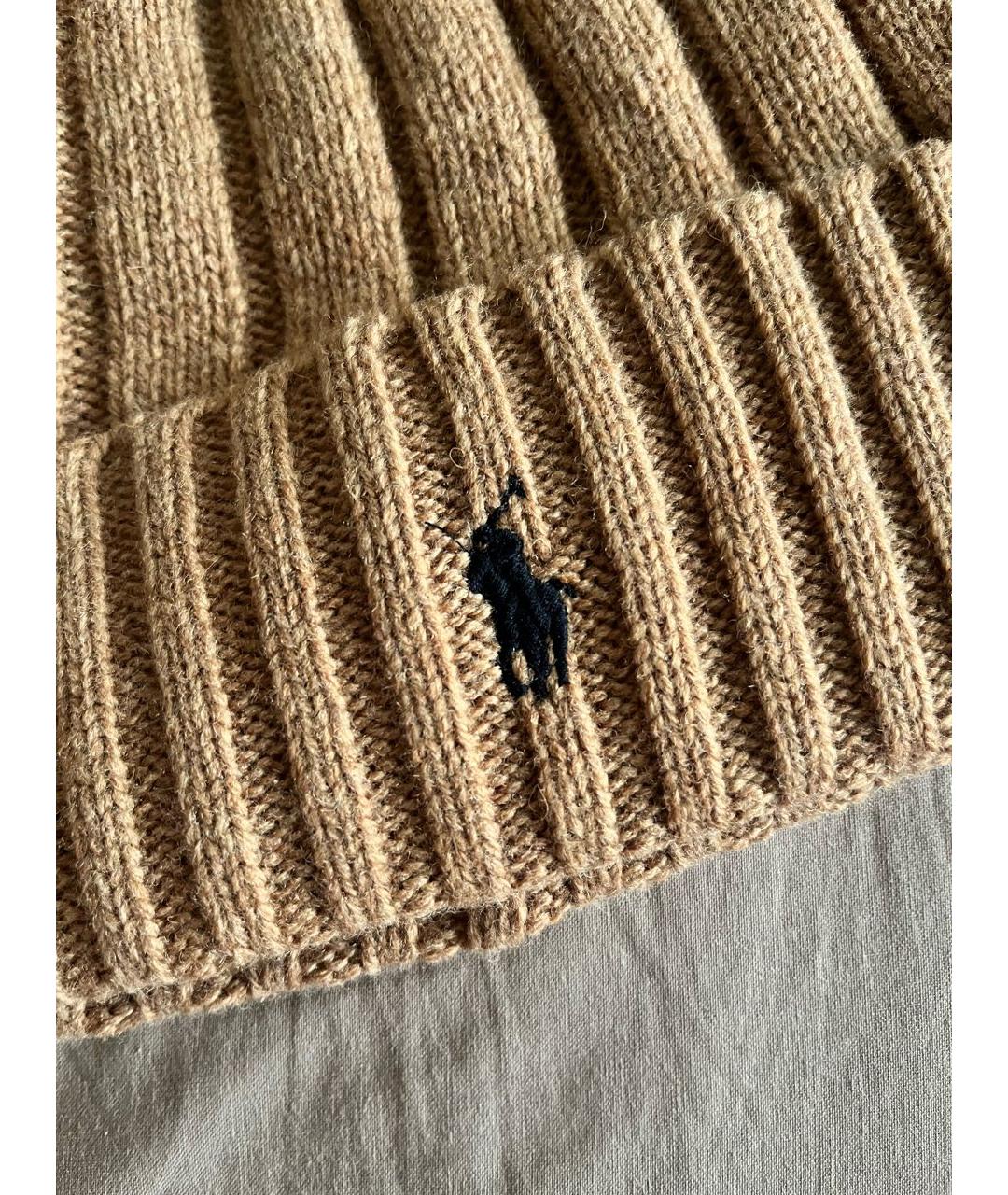POLO RALPH LAUREN Бежевая шерстяная шапка, фото 3