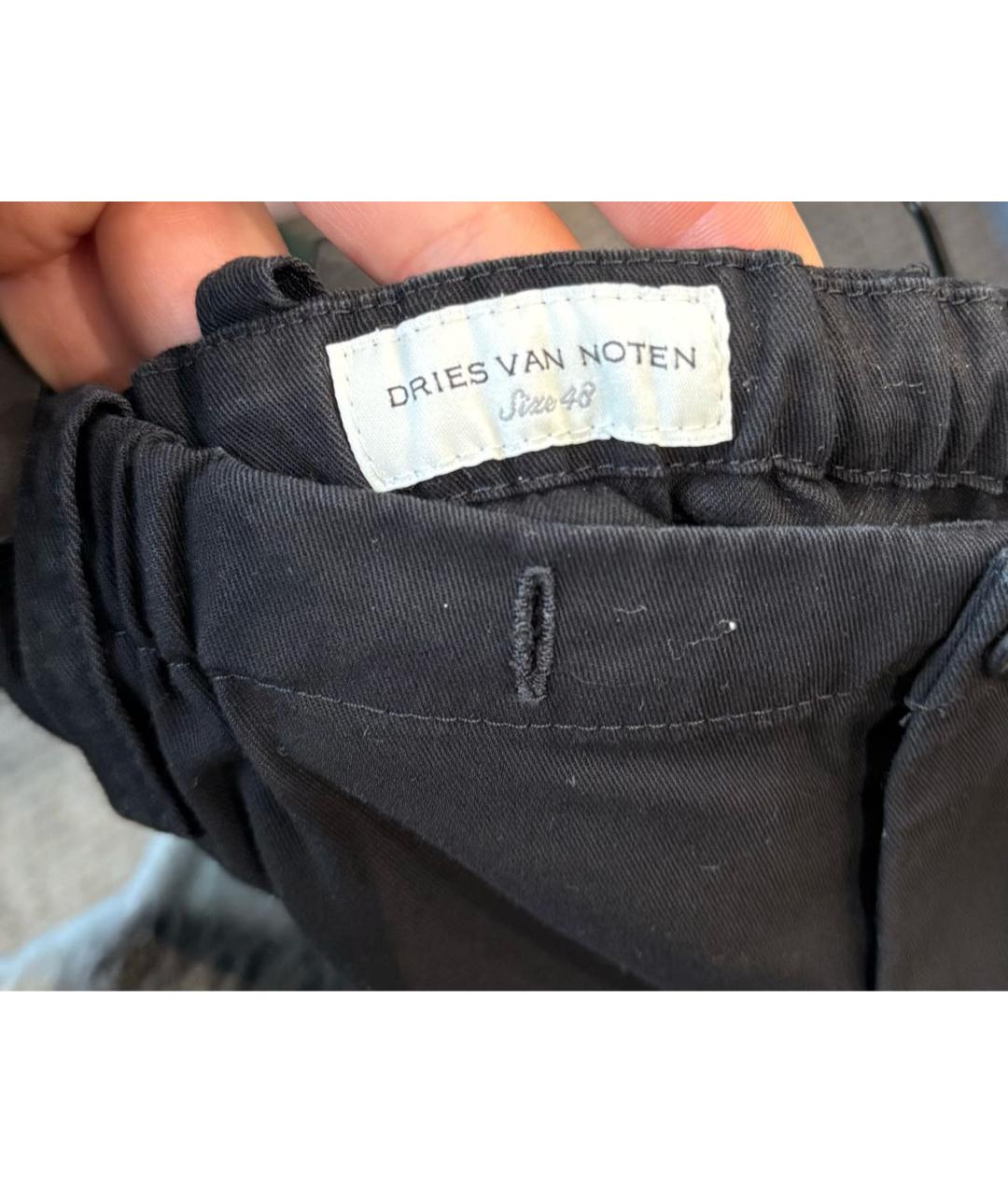 DRIES VAN NOTEN Черные хлопковые повседневные брюки, фото 3