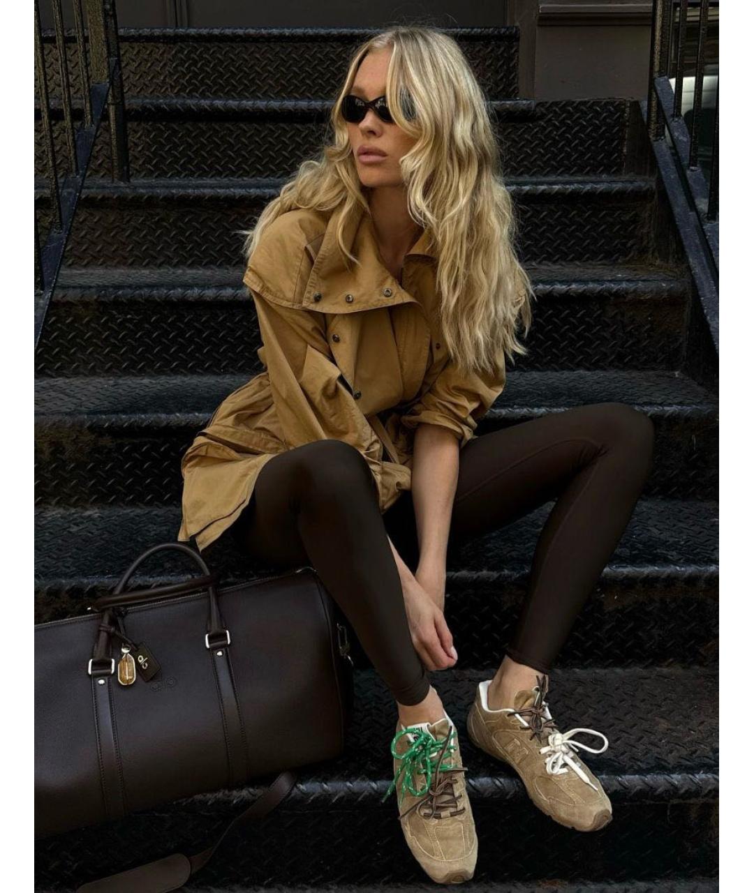 MIU MIU Бежевые замшевые кроссовки, фото 8