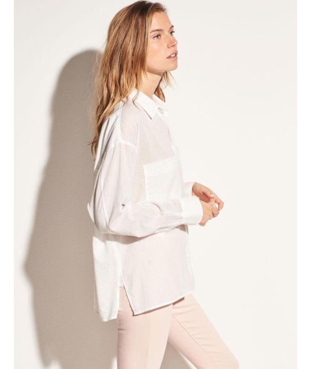 VINCE Белая хлопковая рубашка, фото 4