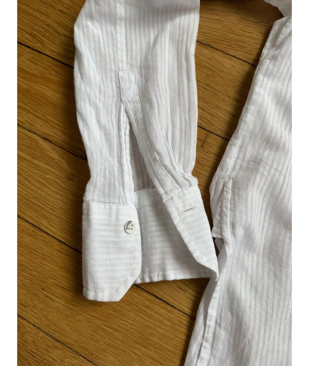 VINCE Белая хлопковая рубашка, фото 7