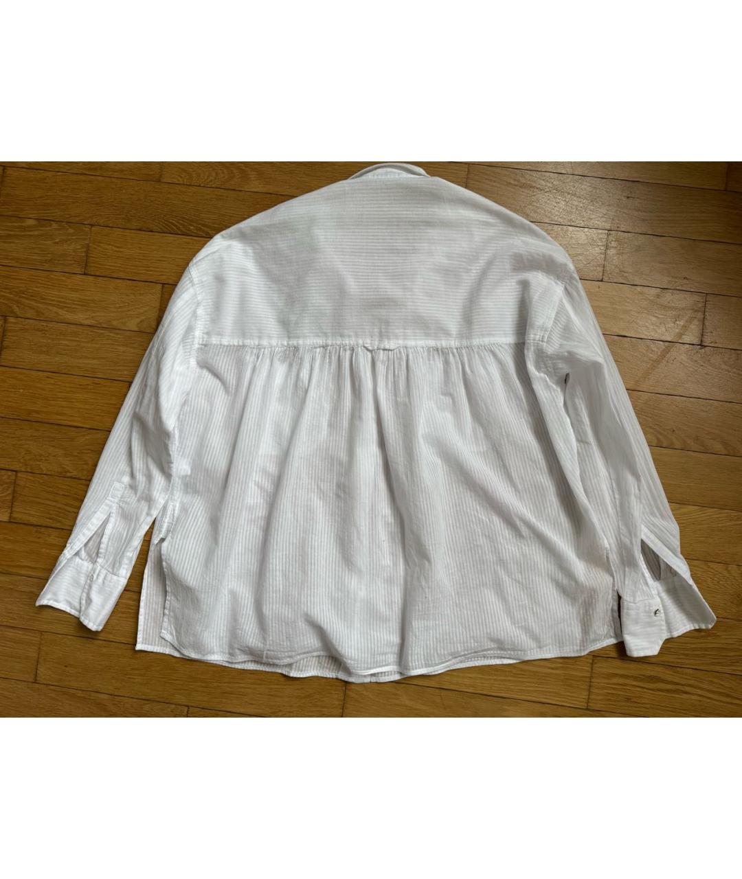 VINCE Белая хлопковая рубашка, фото 5
