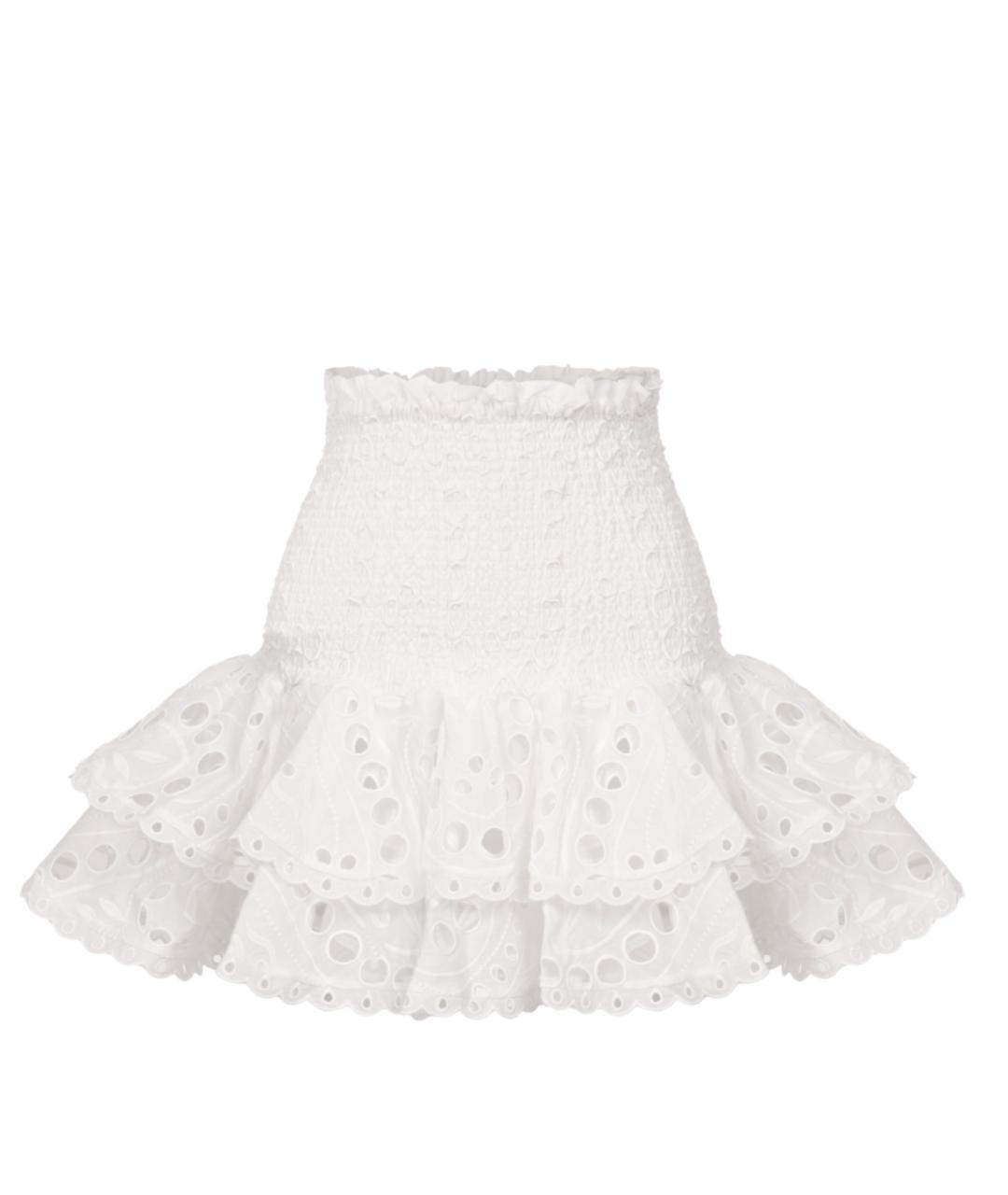 CHARO RUIZ Белая хлопковая юбка мини, фото 1