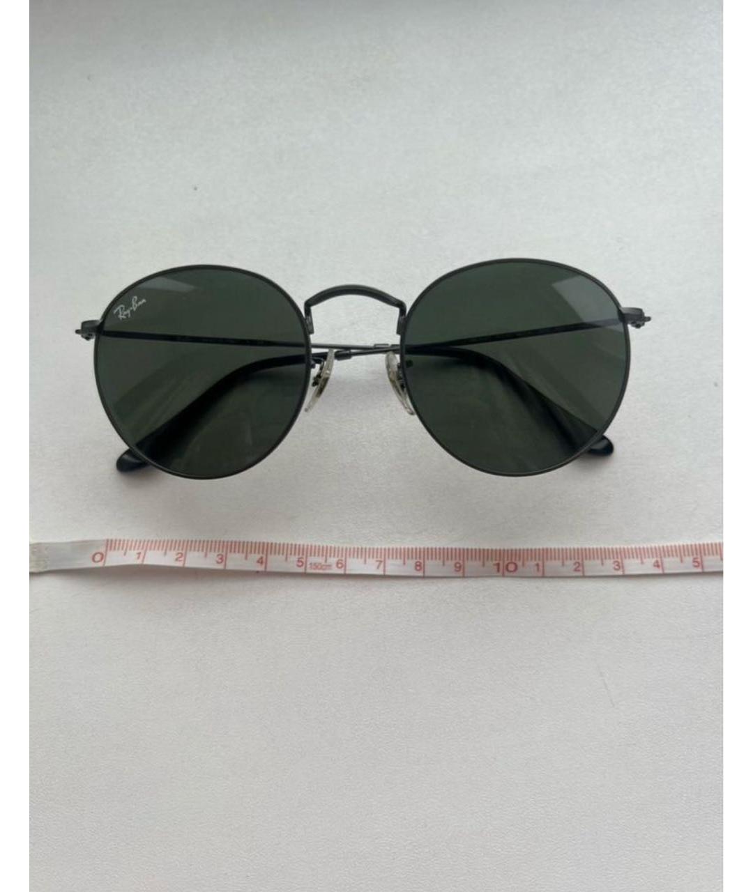 RAY BAN Черные металлические солнцезащитные очки, фото 5