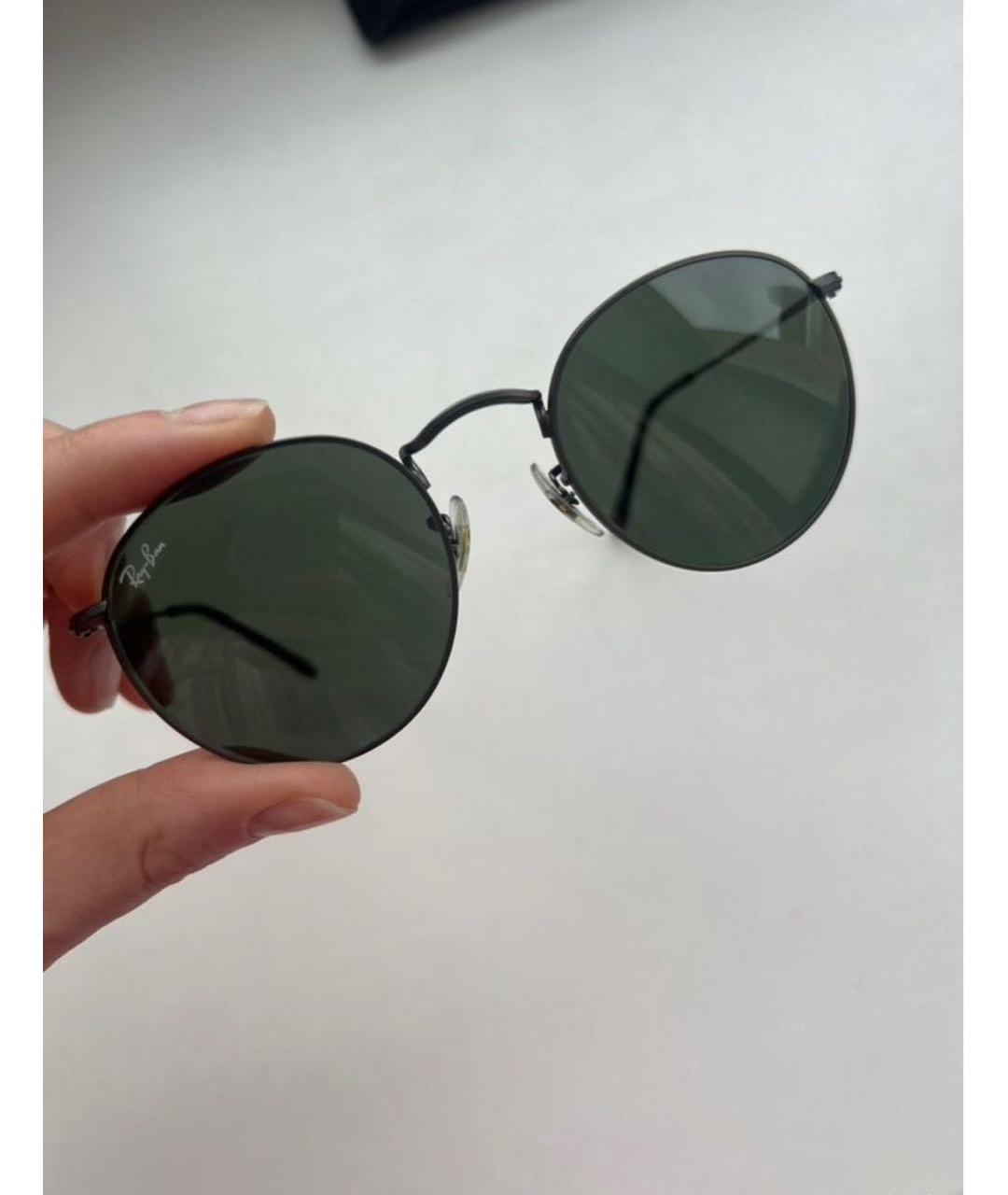 RAY BAN Черные металлические солнцезащитные очки, фото 3