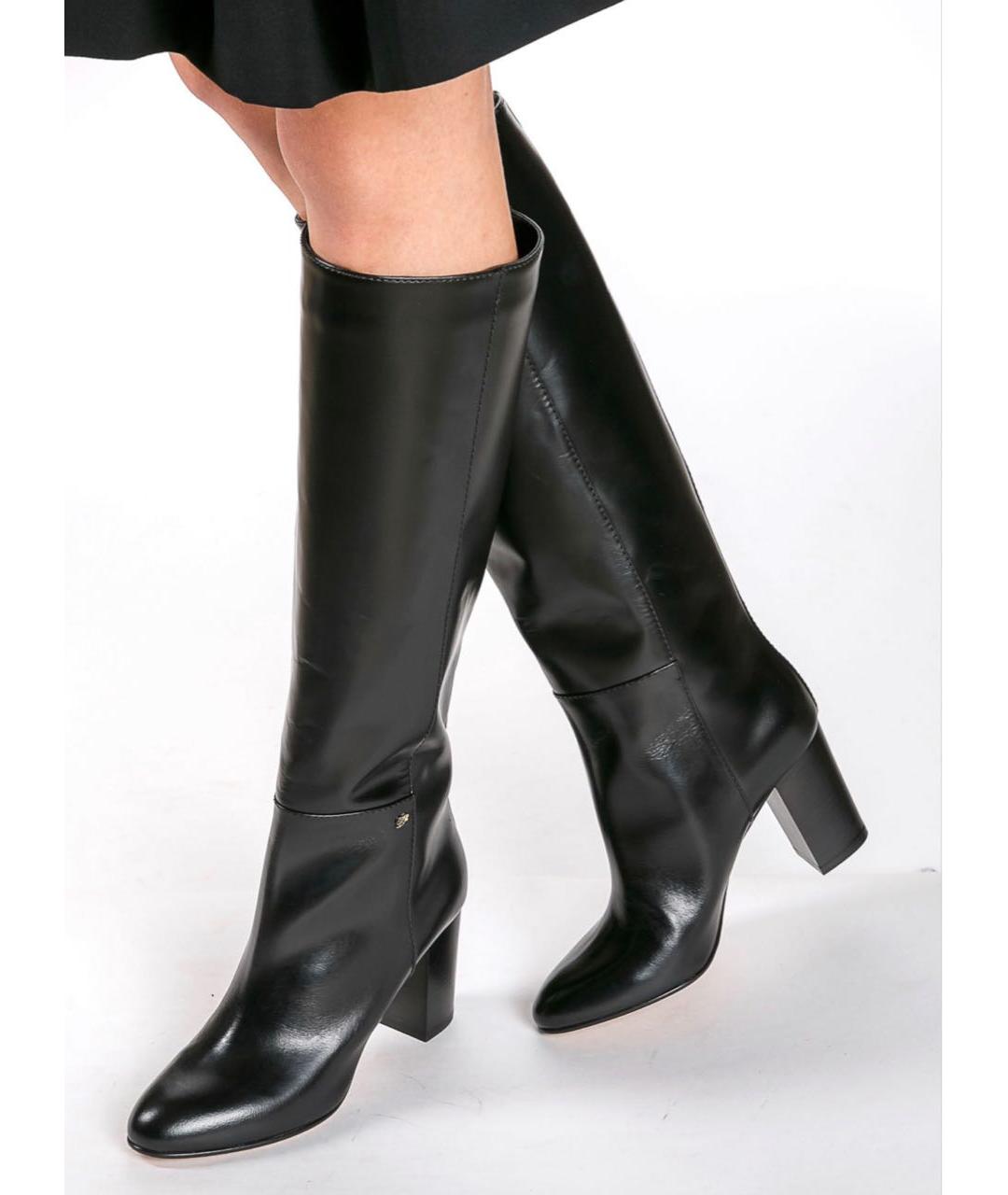 DSQUARED2 Черные кожаные сапоги, фото 2