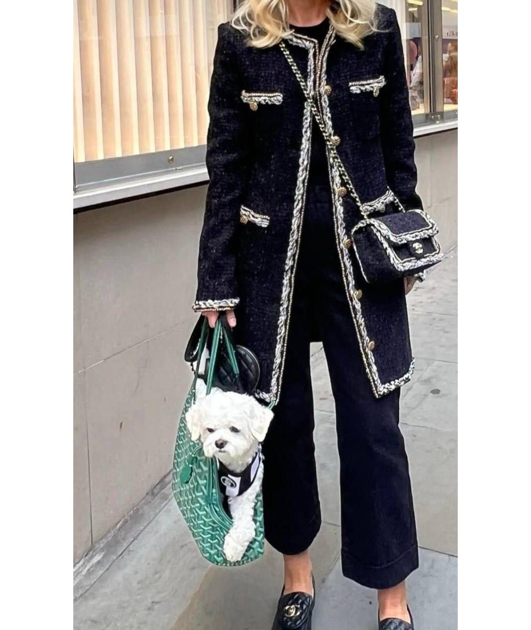 CHANEL Черное твидовое повседневное платье, фото 2