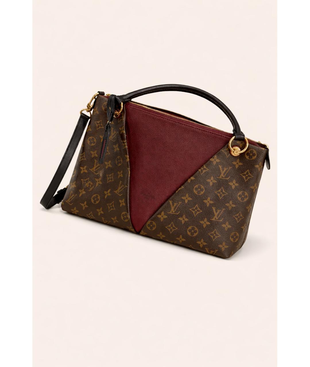 LOUIS VUITTON Бордовая кожаная сумка с короткими ручками, фото 6